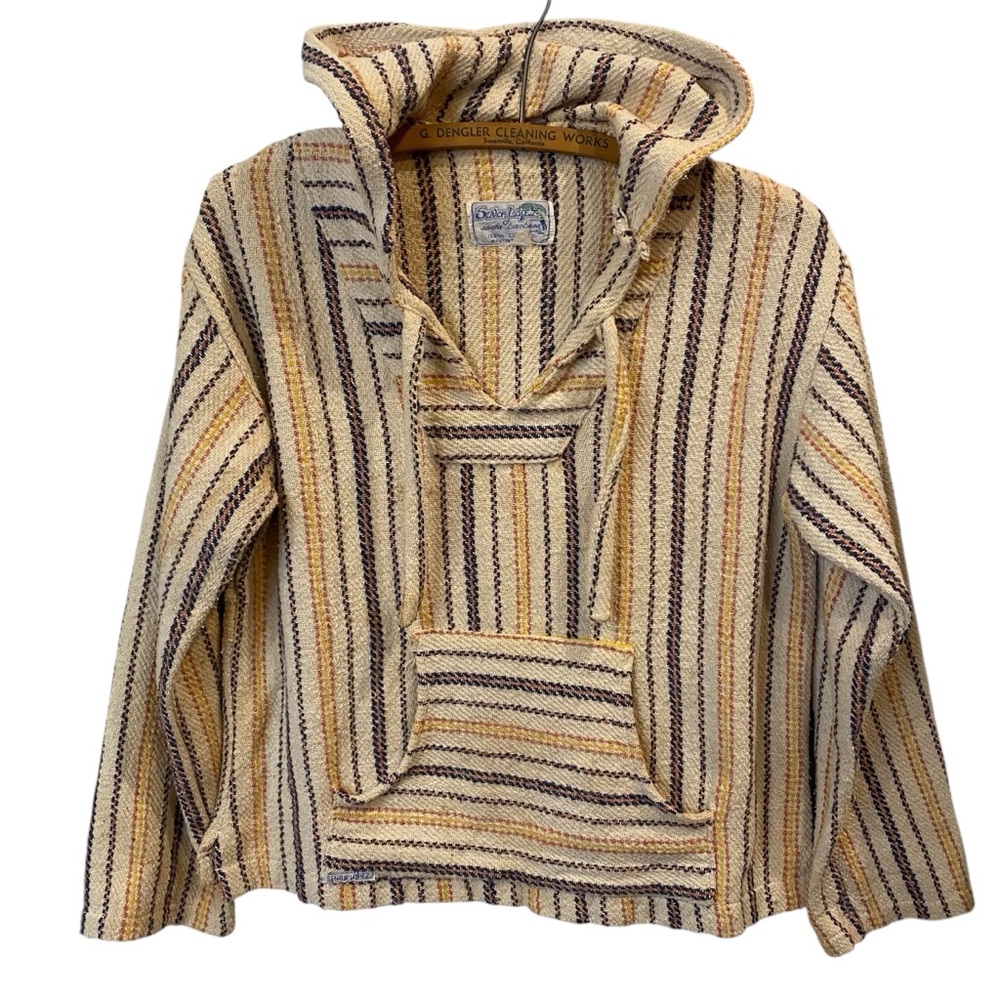 Senor Lopez Santa Barbara Drug Rag Pullover Top Woven Beach Coverup Vintage